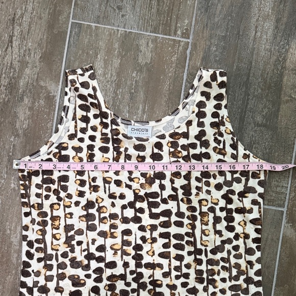 Chico's Travelers Tan and Black Patterned Tank Top NWT - Picture 6 of 8